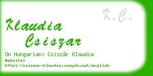 klaudia csiszar business card