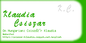 klaudia csiszar business card